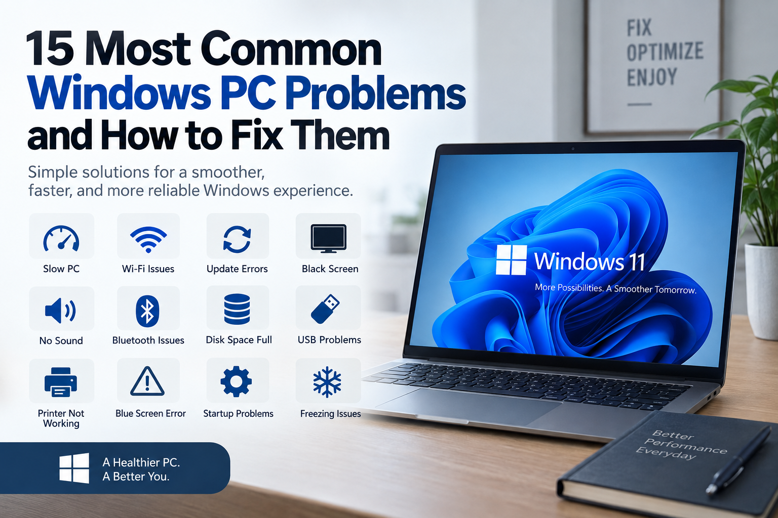 15 Most Common Windows PC Problems and How to Fix Them