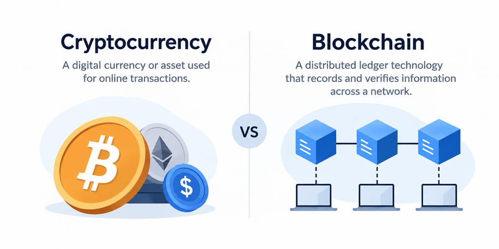 blockchain vs cryptocurrency,