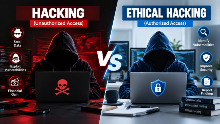 hacking vs ethical hacking , key difference