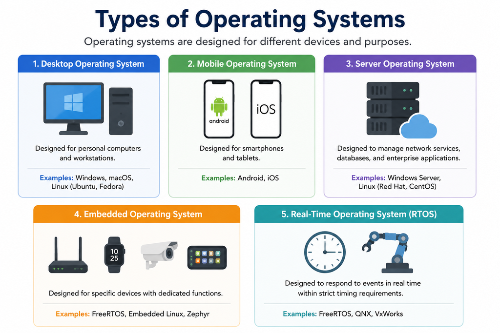 What is OS, TYpes of Operating systems.