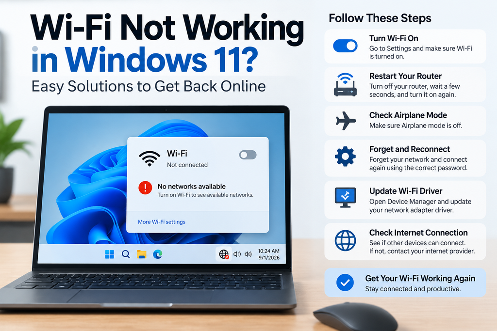 wifi network not working , fix this problem.