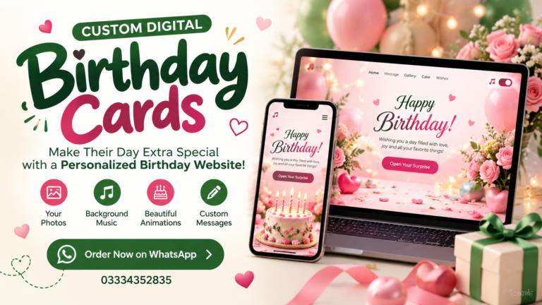 Create beautiful custom digital birthday cards with photos, music, animations and personalized messages. Order your own birthday website from TopQNA!