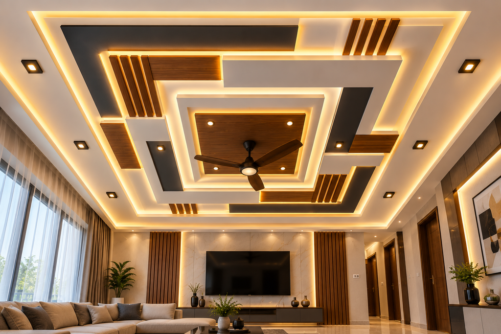 Geometric Square Ceiling Design